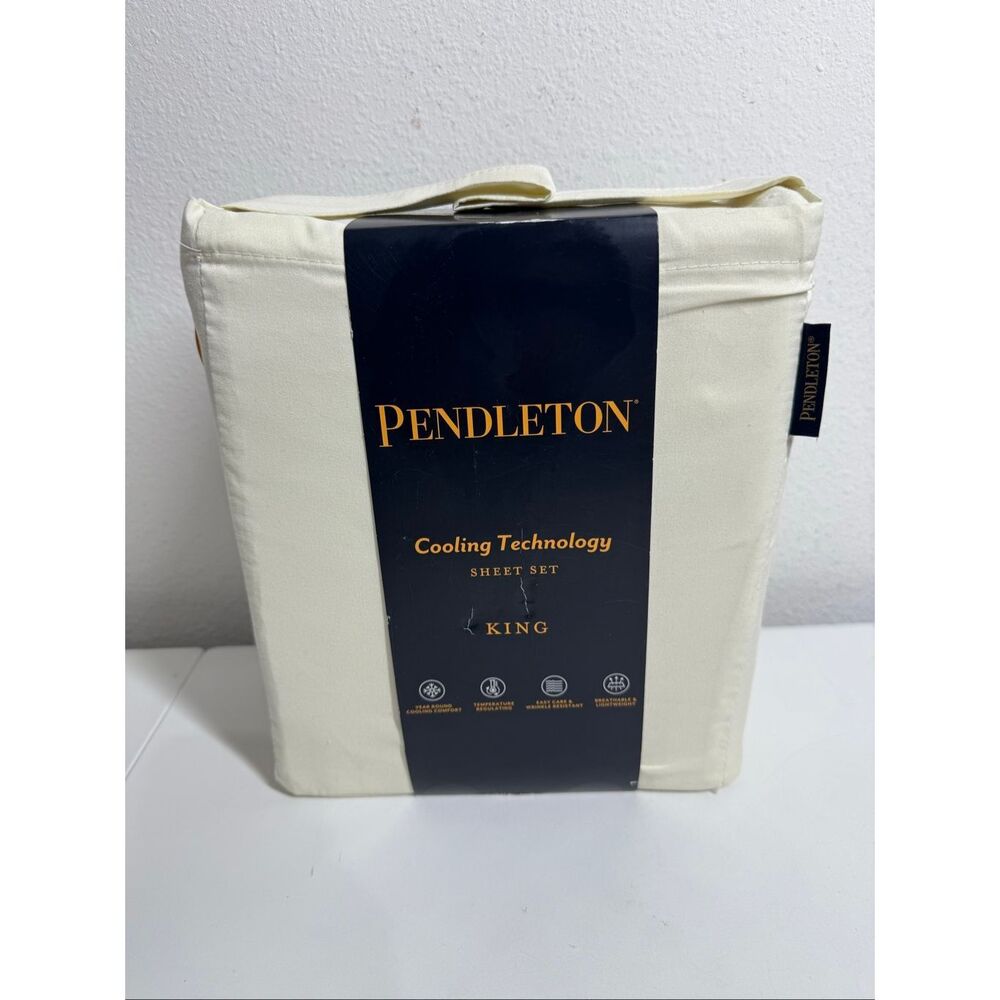 NWT Pendleton King Cooling Sheet Set King Size 4 Pcs Set Cream Ivory